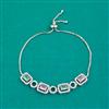 American Diamond Adjustable Bracelet with Rhodium Plating