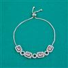 American Diamond Adjustable Bracelet with Rhodium Plating