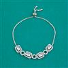 American Diamond Adjustable Bracelet with Rhodium Plating