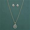 American Diamond Classic Pendant Set with 2 Tone Plating