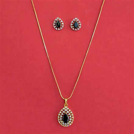 American Diamond Classic Pendant Set with 2 Tone Plating
