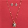 American Diamond Classic Pendant Set with 2 Tone Plating