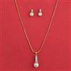 American Diamond Classic Pendant Set with 2 Tone Plating