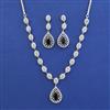 American Diamond Classic Necklace with Rhodium Plating