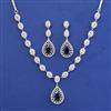 American Diamond Classic Necklace with Rhodium Plating