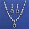 American Diamond Classic Necklace with Rhodium Plating