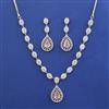 American Diamond Classic Necklace with Rhodium Plating
