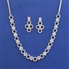 American Diamond Classic Necklace with Rhodium Plating
