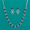 American Diamond Classic Necklace with Rhodium Plating