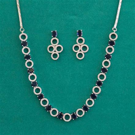 American Diamond Classic Necklace with Rhodium Plating