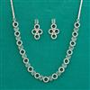 American Diamond Classic Necklace with Rhodium Plating