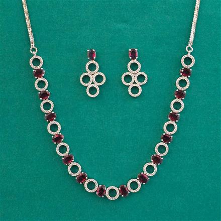 American Diamond Classic Necklace with Rhodium Plating