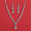 American Diamond Classic Necklace with Rhodium Plating
