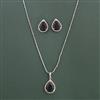 American Diamond Classic Pendant Set with Rhodium Plating