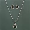 American Diamond Classic Pendant Set with Rhodium Plating