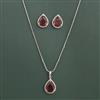 American Diamond Classic Pendant Set with Rhodium Plating