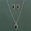 American Diamond Classic Pendant Set with Rhodium Plating