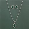 American Diamond Classic Pendant Set with Rhodium Plating