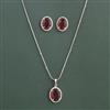 American Diamond Classic Pendant Set with Rhodium Plating