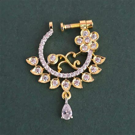 American Diamond Classic Nose Ring with 2 Tone Plating