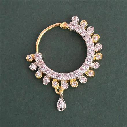 American Diamond Classic Nose Ring with Rhodium Plating 2 Tone Plating