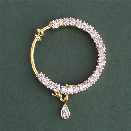 American Diamond Classic Nose Ring with Rhodium Plating 2 Tone Plating