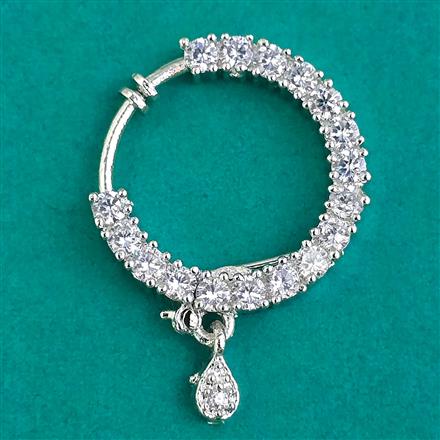 American Diamond Classic Nose Ring with Rhodium Plating 2 Tone Plating