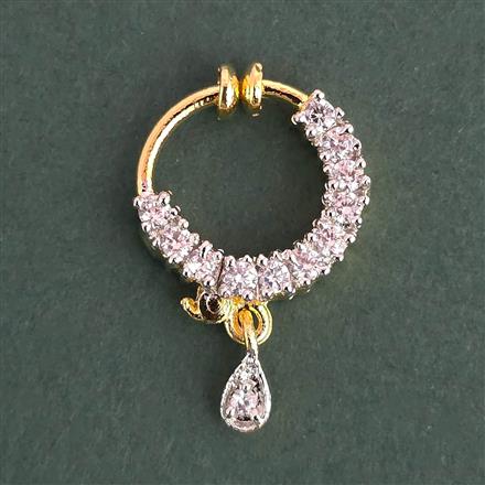 American Diamond Classic Nose Ring with Rhodium Plating 2 Tone Plating