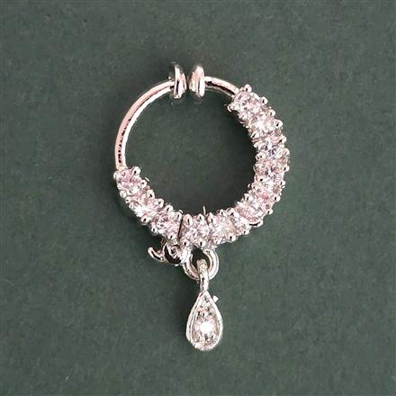 American Diamond Classic Nose Ring with Rhodium Plating 2 Tone Plating