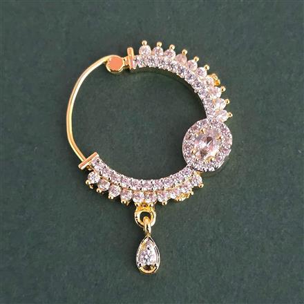 American Diamond Classic Nose Ring with Rhodium Plating 2 Tone Plating