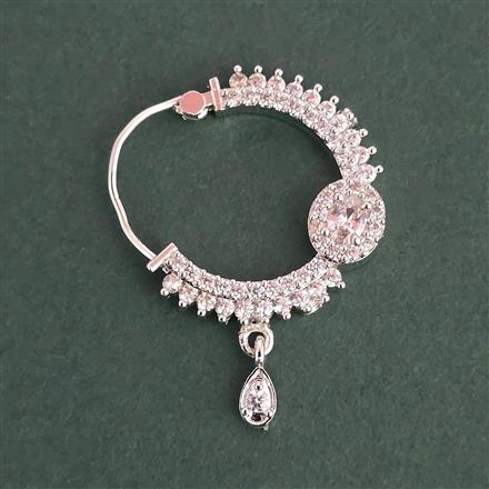 American Diamond Classic Nose Ring with Rhodium Plating 2 Tone Plating