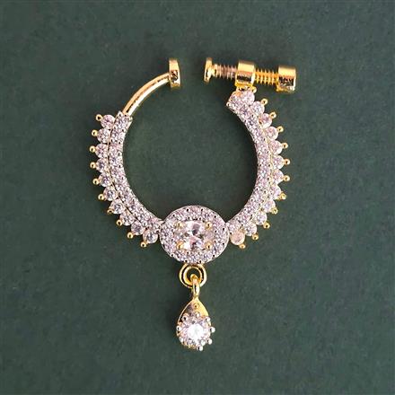 American Diamond Classic Nose Ring with Rhodium Plating 2 Tone Plating