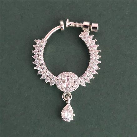 American Diamond Classic Nose Ring with Rhodium Plating 2 Tone Plating