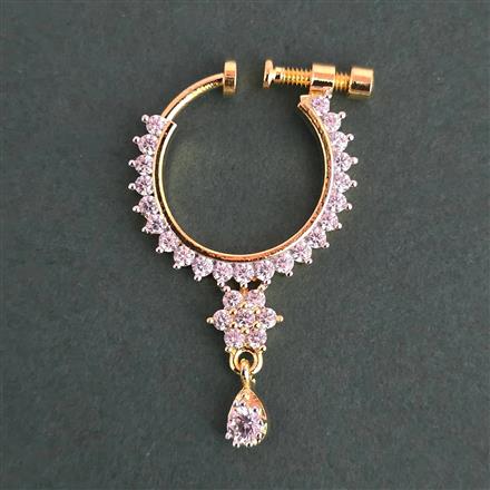 American Diamond Classic Nose Ring with Rhodium Plating 2 Tone Plating