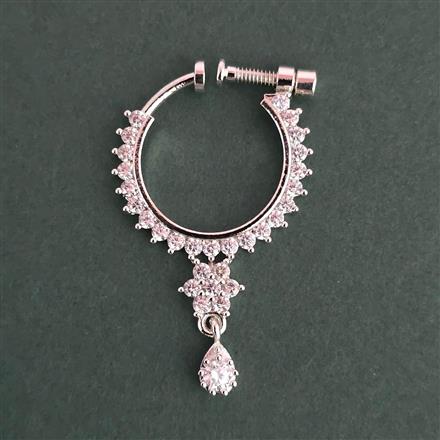 American Diamond Classic Nose Ring with Rhodium Plating 2 Tone Plating