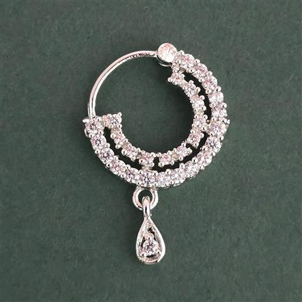 American Diamond Classic Nose Ring with Rhodium Plating 2 Tone Plating