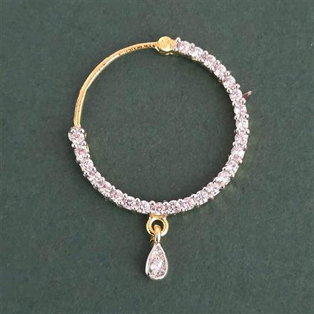 American Diamond Classic Nose Ring with Rhodium Plating 2 Tone Plating