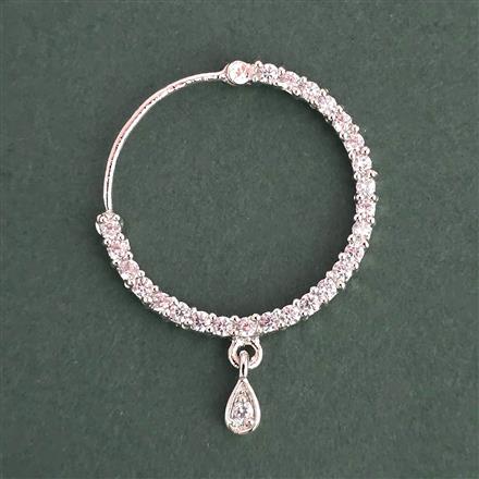 American Diamond Classic Nose Ring with Rhodium Plating 2 Tone Plating