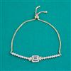American Diamond Adjustable Bracelet with Rhodium Plating 2 Tone Plating