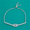 American Diamond Adjustable Bracelet with Rhodium Plating 2 Tone Plating