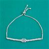 American Diamond Adjustable Bracelet with Rhodium Plating 2 Tone Plating