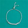 American Diamond Adjustable Bracelet with Rhodium Plating 2 Tone Plating