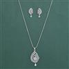 American Diamond Classic Pendant Set with Rhodium Plating