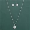 American Diamond Classic Pendant Set with Rhodium Plating