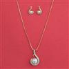 American Diamond Classic Pendant Set with Rhodium Plating 2 Tone Plating