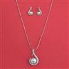 American Diamond Classic Pendant Set with Rhodium Plating 2 Tone Plating