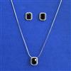 American Diamond Classic Pendant Set with Rhodium Plating