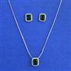 American Diamond Classic Pendant Set with Rhodium Plating