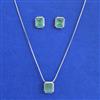 American Diamond Classic Pendant Set with Rhodium Plating