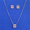 American Diamond Classic Pendant Set with Rhodium Plating